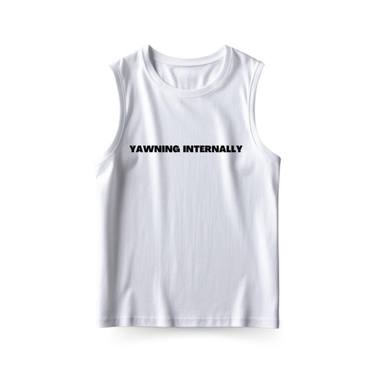 Yawning Internally Sleeveless T-shirt